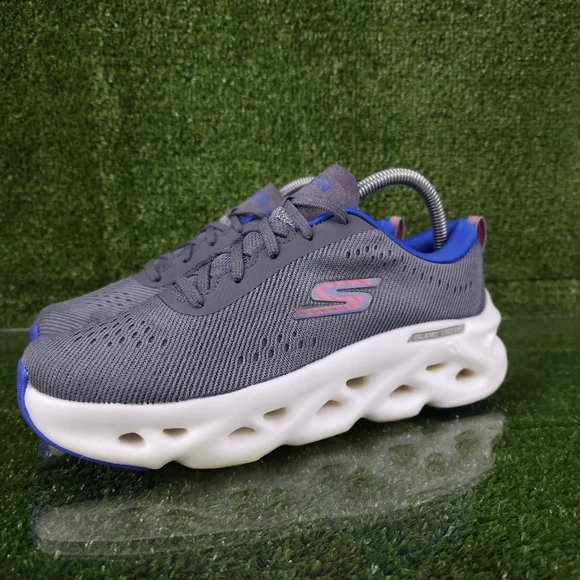 Skechers GoRun Gray and Blue Athletic Shoes Womens Size 8 - Picture 2 of 6